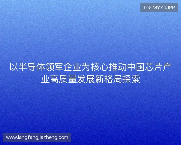 以半导体领军企业为核心推动中国芯片产业高质量发展新格局探索 以半导体领军企业为核心推动中国芯片产业高质量发展新格局探索
